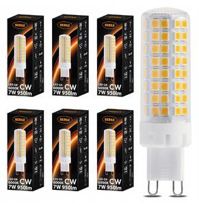 BERGE SADA 6 x G9 LED žiarovka 7W 950lm 6000K - studená biela