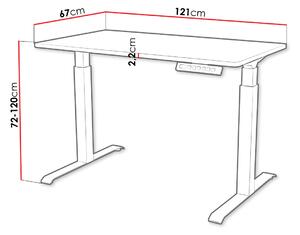 Výškovo nastaviteľný písací stôl HUTTO 1 - čierny / dub wotan