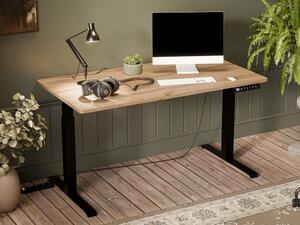 Výškovo nastaviteľný písací stôl HUTTO 2 - čierny / dub wotan