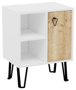 NOČNÝ STOLÍK, biela, farba duba, 50/63/35 cm MID.YOU - Online Only zostavy, Online Only