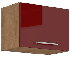 Kuchynská skrinka s otváraním hore šírka 50 cm 27 - MYSTIC - Červená lesklá