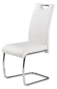 Set 4x čalúnená jedálenská stolička KANTURK - biela ekokoža