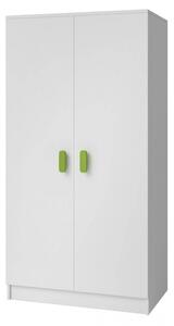 Dvojdverová šatníková skriňa do detskej izby Sven, úchytky - šírka 80 cm, zelená