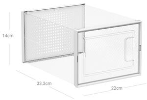 Úložné boxy na topánky biele ABO-E1008 WT (8 ks)