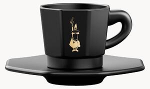 Porcelánové šálky na espresso's podšálkami Octagonal, 4 ks