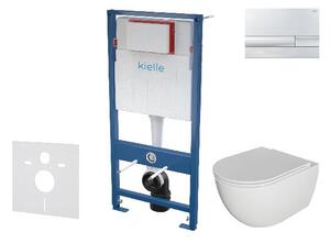 Kielle Genesis - Set predstenovej inštalácie, klozetu Oudee s doskou softclose a tlačidla Gemini I, chróm 30505SS20