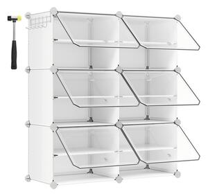 Úložné boxy na topánky biele ABO-E1033 WT (6 ks)