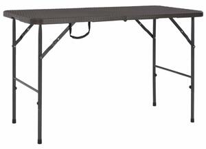 Skladací záhradný stôl 120x60 cm hnedá imitácia ratanu