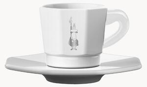 Porcelánové šálky na espresso's podšálkami Octagonal, 4 ks