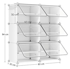 Úložné boxy na topánky biele ABO-E1033 WT (6 ks)