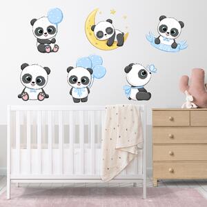 60x120cm Pandy - chlapec - textilná nálepka na stenu Materiál: Biely vinyl