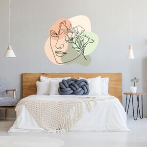 97x91cm Ženská tvár - textilná nálepka na stenu