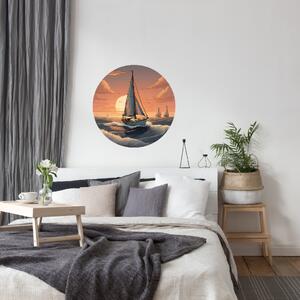 100x100cm Plachetnica - textilná nálepka na stenu Veľkosť: 60 cm