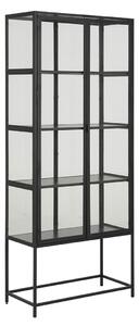Vitrína Seaford − čierna 185,6 × 77 × 35 cm
