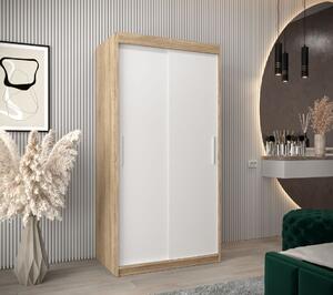 Skriňa s posuvnými dverami v šírke 100 cm TIMEA - dub sonoma / biela