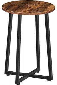Odkladací stolík okrúhly - rustikálny hnedý