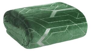 Zelená flano deka GINKO4 s lesklou potlačou 150x200 cm