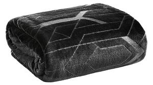 Čierna flano deka GINKO4 s lesklou potlačou 150x200 cm