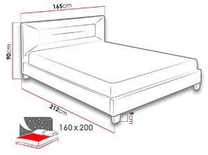 Čalúnená manželská posteľ bez matraca 160x200 BROOKE - tmavá šedá