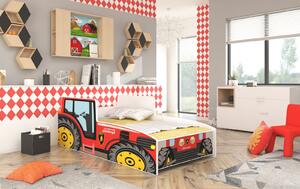 Adk Detská posteľ Traktor červený spacia plocha 140x70 cm