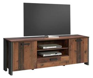 NÍZKA KOMODA, hnedá, tmavosivá, tmavohnedá, 181,4/64/41,6 cm Carryhome - TV nábytok