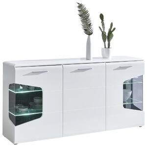 ŠIROKÁ KOMODA, biela, farba duba, biela s vysokým leskom, 180/89/41 cm Hom`in - Obývacie zostavy