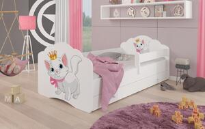 Detská posteľ biela 140x70 cm Mačička Bez zásuvky