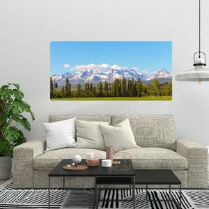 60x120cm Zasnežené hory - textilná nálepka na stenu
