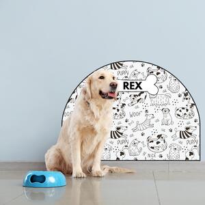 PIPPER. Ochranná textilná nálepka na stenu - Oblúk - Veselé psy Veľkosť: 83x60cm, Motív: s menom