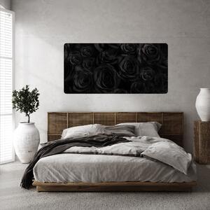 60x120cm Čierne ruže - textilná nálepka na stenu