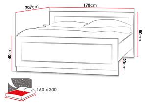 Manželská posteľ 160x200 MERLO - dub