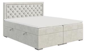 Manželská posteľ Boxspring 160 cm Bohem (slonovinová) (s matracom a úl. priestorom). Vlastná spoľahlivá doprava až k Vám domov. 1043355