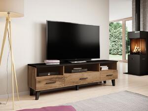 TV stolík 180 cm OLINA - dub wotan / čierny