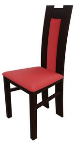Jedálenská stolička MOVILE 18 - orech / červená ekokoža