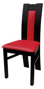 Jedálenská stolička MOVILE 18 - wenge / červená ekokoža