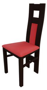 Jedálenská stolička MOVILE 20 - orech / červená ekokoža