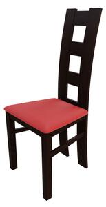 Jedálenská stolička MOVILE 21 - orech / červená ekokoža