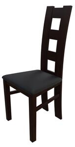Jedálenská stolička MOVILE 21 - orech / čierna ekokoža
