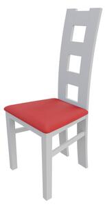 Jedálenská stolička MOVILE 21 - biela / červená ekokoža