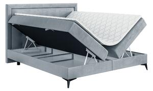 Manželská posteľ Boxspring 140 cm Hygga (svetlomodrá) (s matracom a úl. priestorom). Vlastná spoľahlivá doprava až k Vám domov. 1043382
