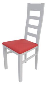 Kuchynská stolička MOVILE 25 - biela / červená ekokoža