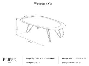 Béžový Konferenčný stolík Elipse 130 × 68 × 36 cm WINDSOR & CO