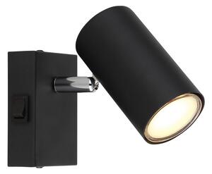 GLOBO 57911-1B ROBBY nástenné bodové svietidlo/spot s vypínačom 1xGU10 čierna, chróm