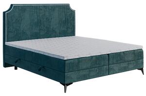 Manželská posteľ Boxspring 180 cm Lexa (morská) (s matracom a úl. priestorom). Vlastná spoľahlivá doprava až k Vám domov. 1043388
