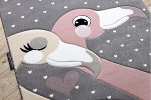 Dywany Łuszczów Detský kusový koberec Petit Flamingos hearts grey - 200x290 cm
