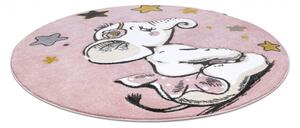 Dywany Łuszczów Detský kusový koberec Petit Elephant stars pink kruh - 140x140 (priemer) kruh cm