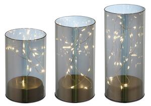 GLOBO 28209 HANNI dekoratívne stolové svietidlo 3-set LED 3000K šedá, dymová, časovač