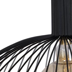 Dizajnové závesné svietidlo okrúhle čierne 70 cm - Wire Dos