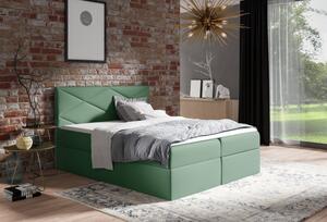 Čalúnená posteľ ZOE - 160x200, zelená + topper ZDARMA