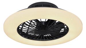GLOBO 03628B TRAVO stropné svietidlo s ventilátorom LED D525mm 30W/1800lm 3000-6500K čierna, opál, stmievateľné, diaľkový ovládač, starlight